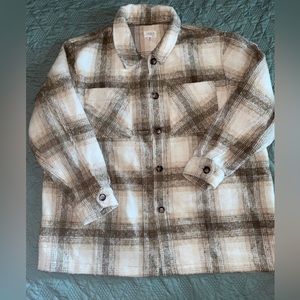 Cream plaid overcoat